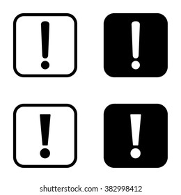 Exclamation mark sign set icon . Vector illustration