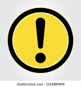 Exclamation mark sign vector isolated on gray background. Exclamation mark sign in flat style. Trendy icon for ui, web site and label. Vector illustration