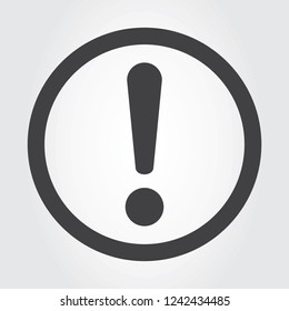 Exclamation mark sign vector isolated on gray background. Exclamation mark sign in flat style. Trendy icon for ui, website and label. Vector illustration