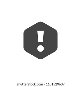 Exclamation mark sign. Web icon notifications, alert symbol, attention. UI button n black flat design. Interface information pictogram. Vector illustration isolated