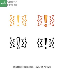 exclamation mark signal for warning symbol. hazard cautions, error notification. Alert, error, warning icon. Vector illustration. Design on white background. EPS10
