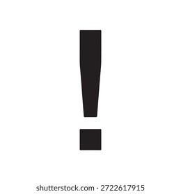 Ilustración vectorial de icono de silueta de signo de exclamación