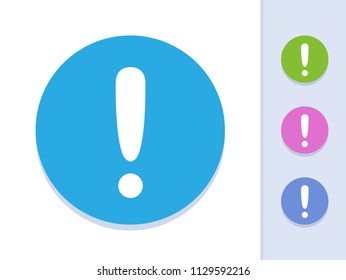 Exclamation Mark - Simple Buttons. A minimalistic vector icon.