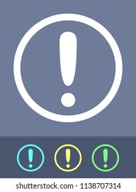 Exclamation Mark - Simple Buttons. A minimalistic vector icon.