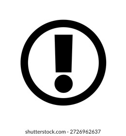 Exclamation mark simple icon, Warning symbol flat design. Vector