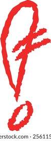 Exclamation mark sketch with brush strokes