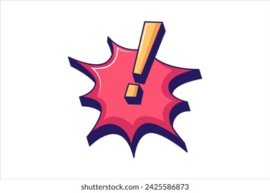 Signo de exclamación Social Media Flat Sticker Design