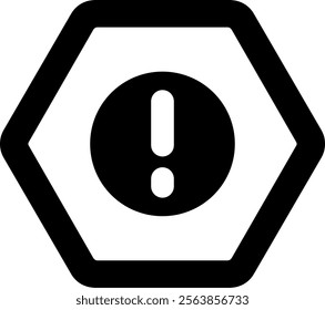 Exclamation mark Solid Style Icon Design