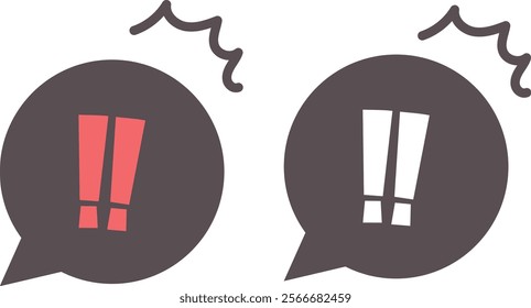 Exclamation mark speech bubble exclamation