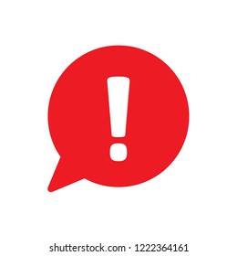 Exclamation mark in speech bubble, Exclamation mark icon vector