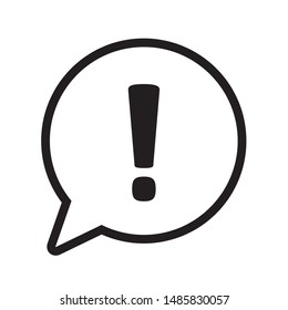 Exclamation mark in speech bubble, Exclamation mark icon vector