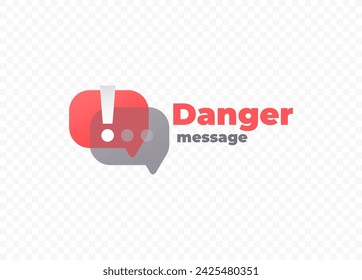 Exclamation mark in speech bubble vector design. Important message logo design