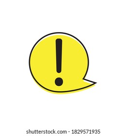 Exclamation mark in speech bubble, Warning danger sign, vector.