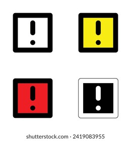 exclamation mark of square with various different colors alert warning traffic icon sign vector flat design for website app mobile UI