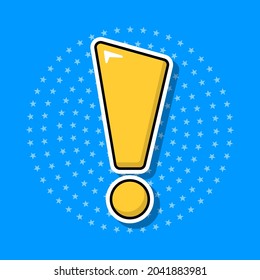 Exclamation mark sticker isolated object, vector illustration.