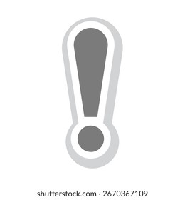 Etiqueta engomada del signo de exclamación con la sombra. Icono de Vector de advertencia y alerta 3D, error y precaución.