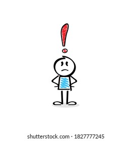 Exclamation mark StickMan Figure Vector