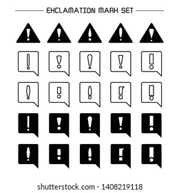exclamation mark symbol and error set