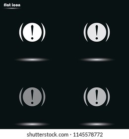 Exclamation mark symbol flat grayscale vector icon.