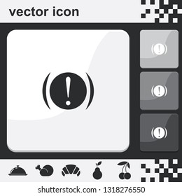 Exclamation mark symbol flat set of buttons vector icon.