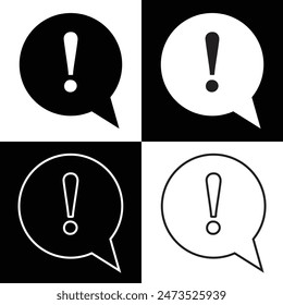 Exclamation mark symbol icon vector. Vector  illustration . EPS 10