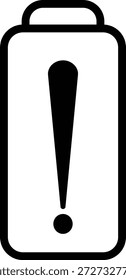 Ausrufezeichen-Symbol auf weißem Schild mit Handle-Warnzeichen