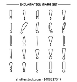 exclamation mark symbol set line design