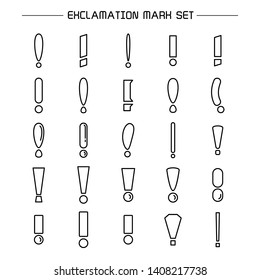 exclamation mark symbol set line design