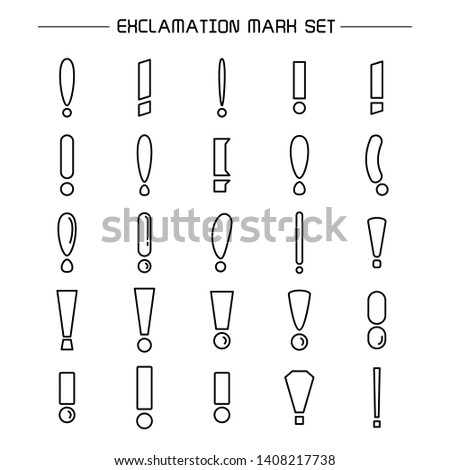 exclamation mark symbol set line design