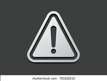 Exclamation mark symbol, white warning Dangerous icon on black background, Attracting attention Security First sign, Idea for,graphic,web design,EPS10.