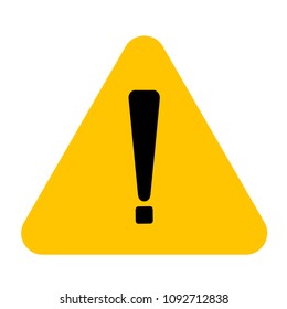 Exclamation mark symbol,Warning Dangerous icon on white background