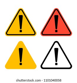 Exclamation mark symbol,Warning Dangerous icon on white background