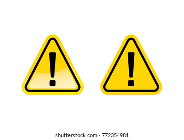 Exclamation mark symbol,Yellow Warning Dangerous icon on white background, Attracting attention Security First sign, Idea for,graphic,web design,EPS10.