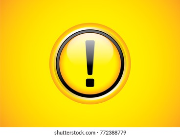 Exclamation mark symbol,Yellow Warning Dangerous icon on  background, Attracting attention Security First sign, Idea for,graphic,web design,EPS10.