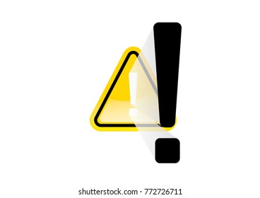Exclamation mark symbol,Yellow Warning Dangerous icon on white background, Attracting attention Security First sign, Idea for,graphic,web design,EPS10.