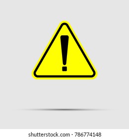 Exclamation mark symbol,Yellow Warning Dangerous icon on white background, 