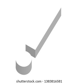 An exclamation mark in three dimensional view