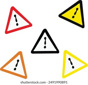 exclamation mark traffic safety traffic signs vector illustration. 
Good for banner, poster, greeting card, party card, invitation, template, advertising, campaign, and social media. 
