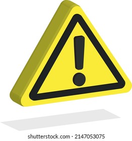 
exclamation mark traffic sign mark 3d