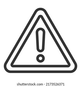 Marca de exclamación en triángulo, signo de peligro, advertencias - signo de vector, icono web, ilustración en fondo blanco, estilo de contorno