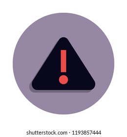 exclamation mark in a triangle icon in badge style. One of web collection icon can be used for UI, UX