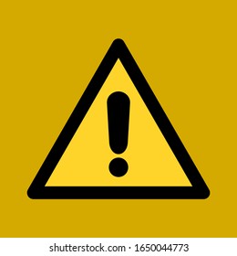 signo de exclamación en triángulo aislado en fondo amarillo para diseño de sitio web, banner o aplicación. ilustración vectorial 