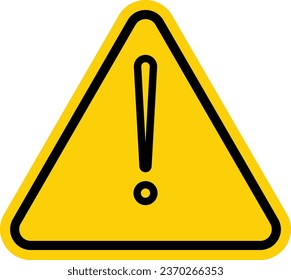 Exclamation mark in triangle symbol icon isolated on white background. Hazard warning sign, careful, attention, danger warning sign. Vector Illustration