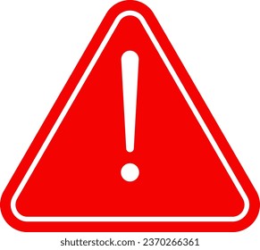 Marca de exclamación en el icono de símbolo triangular aislado en fondo blanco. Signo de advertencia de peligro, cuidado, atención, señal de advertencia de peligro. Ilustración vectorial