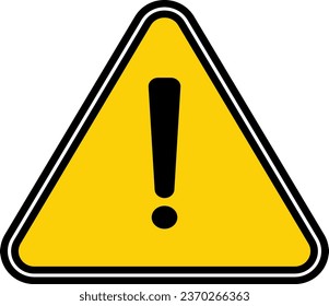 Exclamation mark in triangle symbol icon isolated on white background. Hazard warning sign, careful, attention, danger warning sign. Vector Illustration