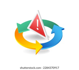 Exclamation mark in triangle. Vector illustration for your graphic design.