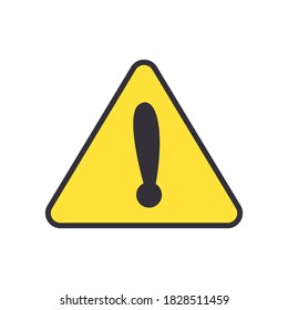 Exclamation mark triangle warning sign line and fill style icon design, Emergency rescue save department 911 danger help safety and aid theme Vector illustration