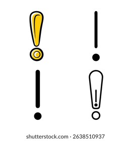 Exclamation mark variations are graphic design elements. exclamation mark icon. exclamation mark symbol
