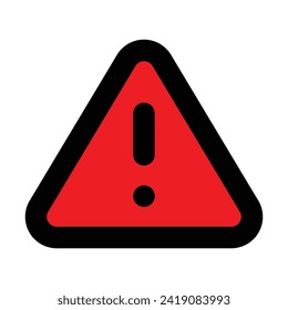 exclamation mark of various different colors yellow red outline black triangle alert warning traffic icon sign vector flat design for website app mobile UI