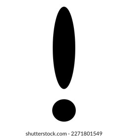 Exclamation mark vector icon. FAQ Simple vector illustration. Sign. Isolated. Anonymous. Unknown. Attention. Road sign. Error. News. Important